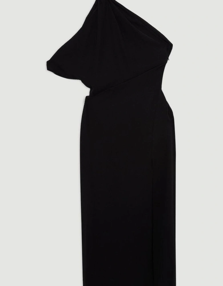 Petite Tailored Asymmetric Cold Shoulder Maxi Dress