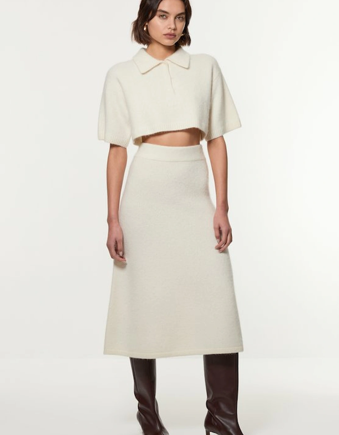 Petite Alpaca Wool Fluffy Full Knit Skirt, 2 of 1
