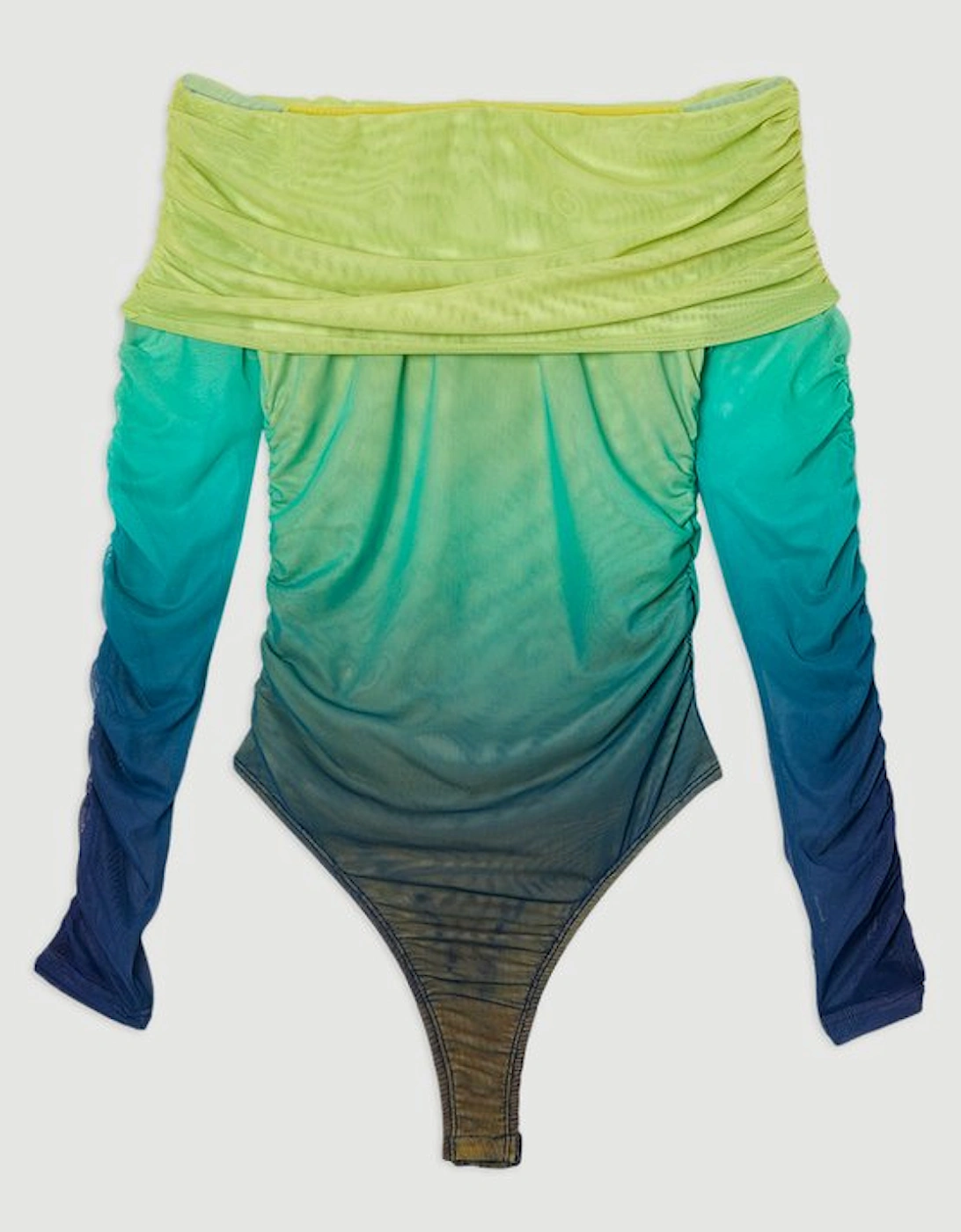 Ombre Jersey Mesh Bardot Bodysuit