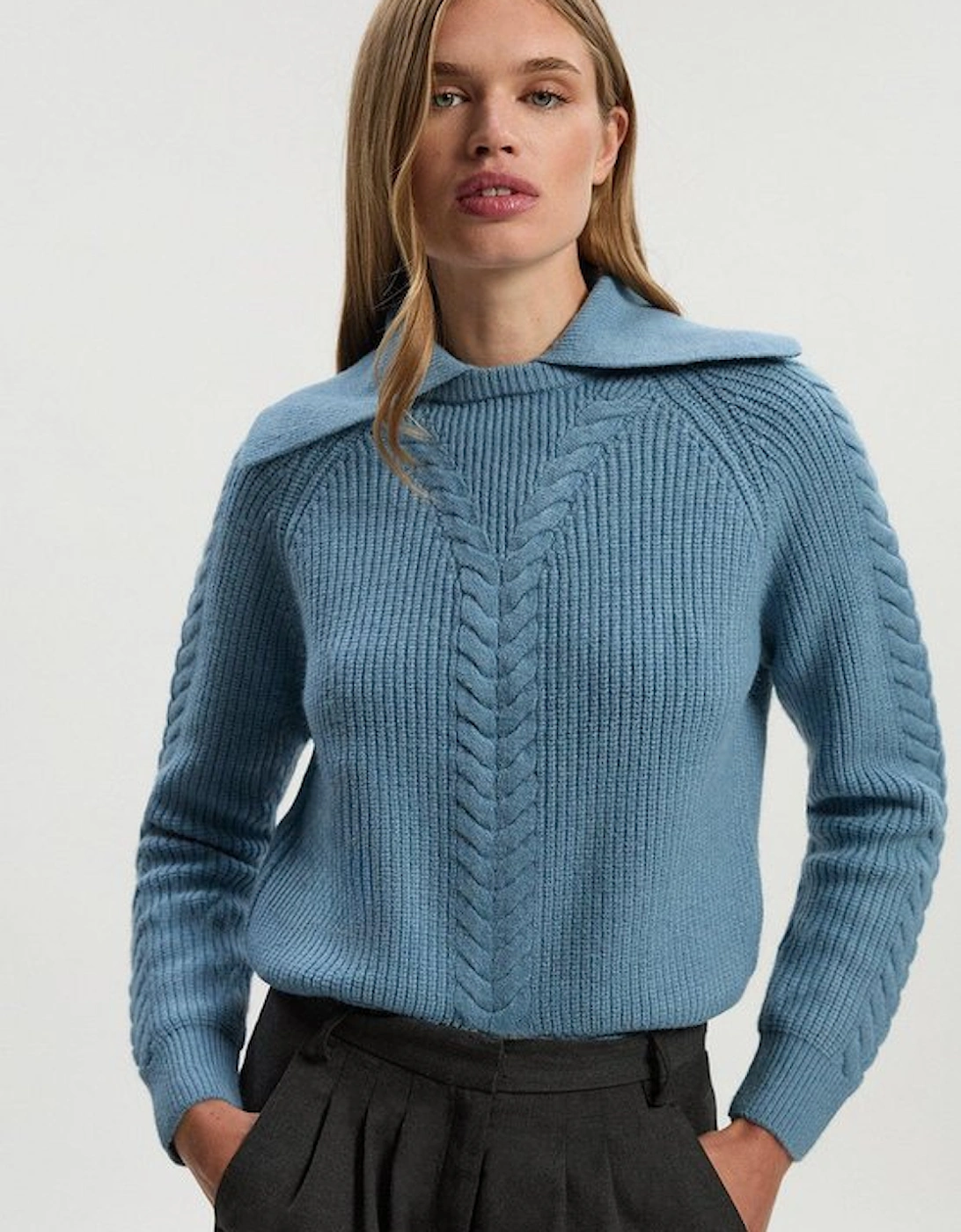 Cable Stitch Fly Collar Jumper, 5 of 4
