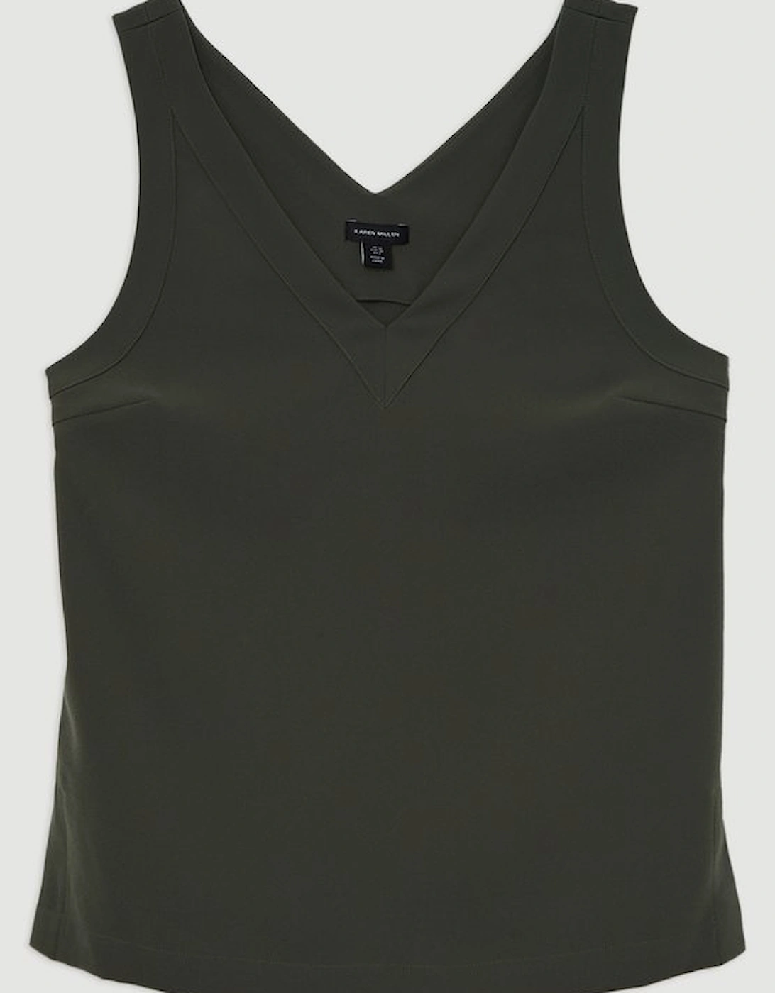 Tailored Crepe Essential Sleeveless Longline Top