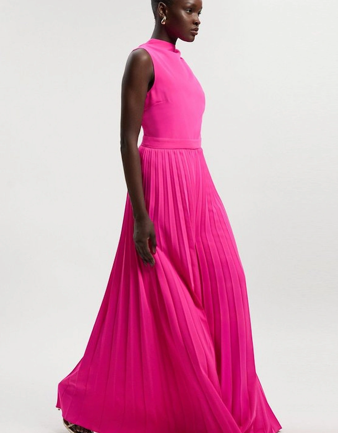 Soft Tailored Halter Neck Pleated Jumpsuit, 5 of 4