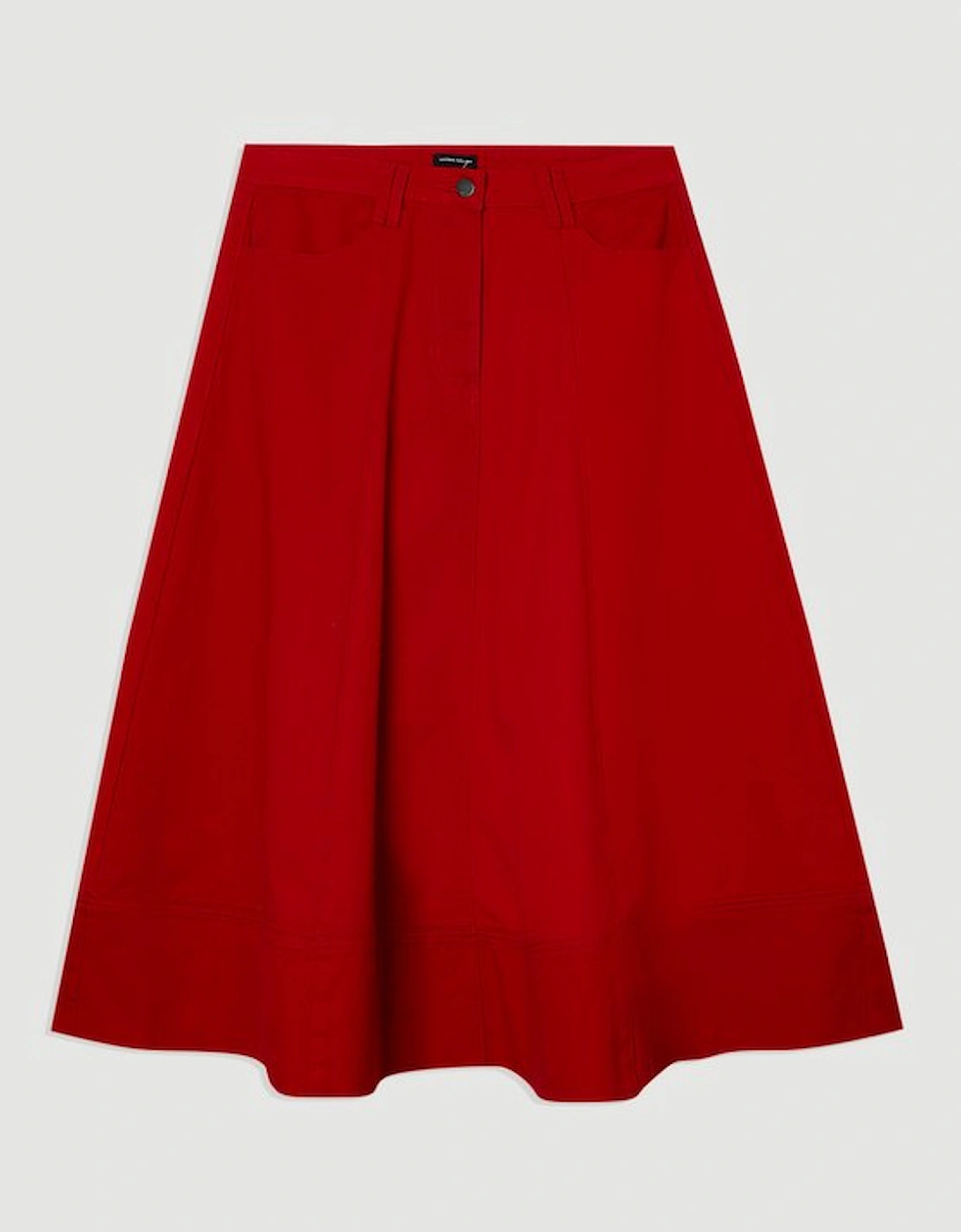 Denim 5 Pocket Midi Skirt