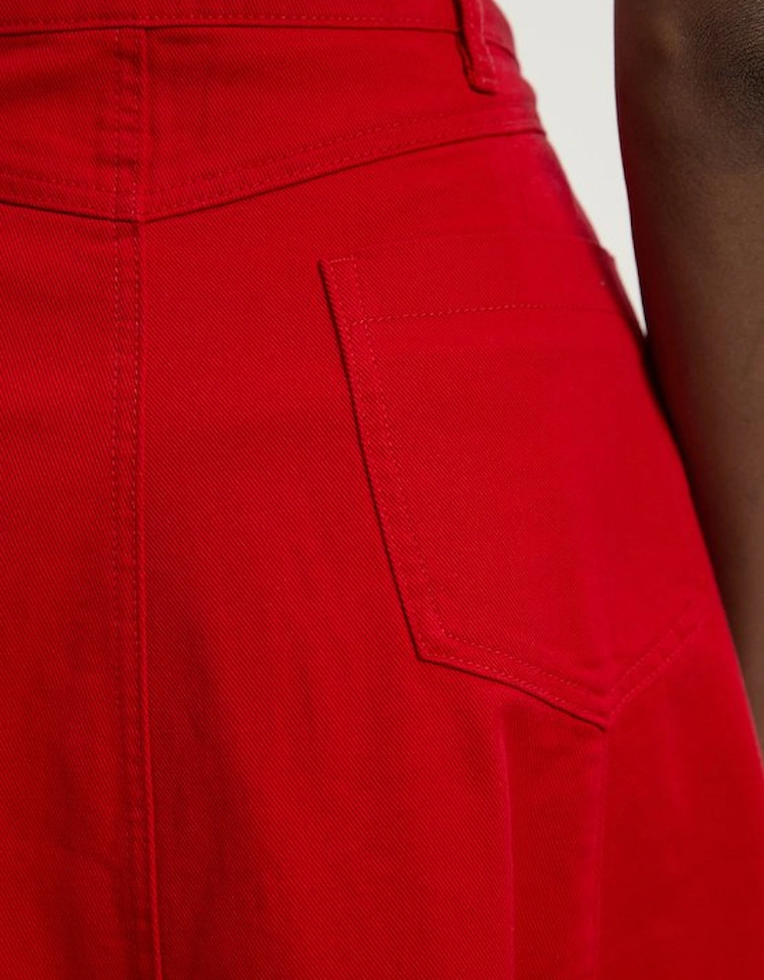 Denim 5 Pocket Midi Skirt