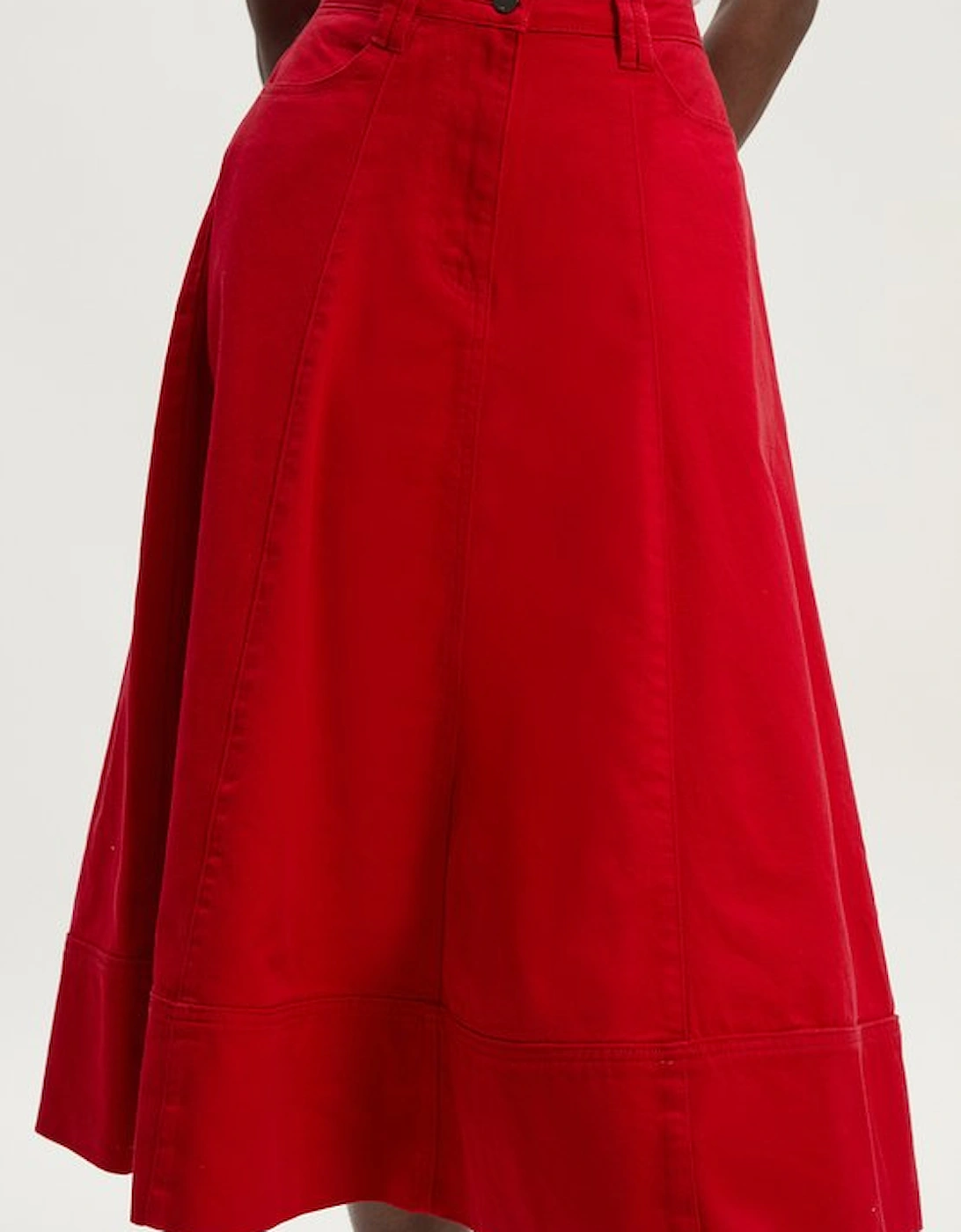 Denim 5 Pocket Midi Skirt