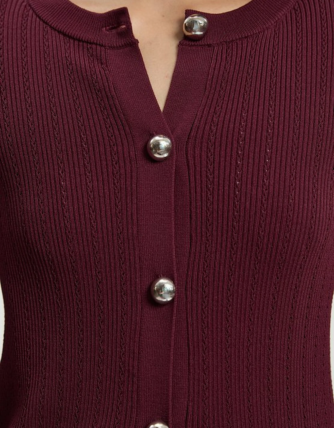 Dome Button Longline Knitted Cardi
