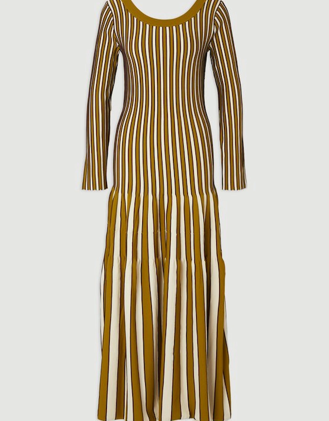 Viscose Blend Striped Knitted Maxi Dress
