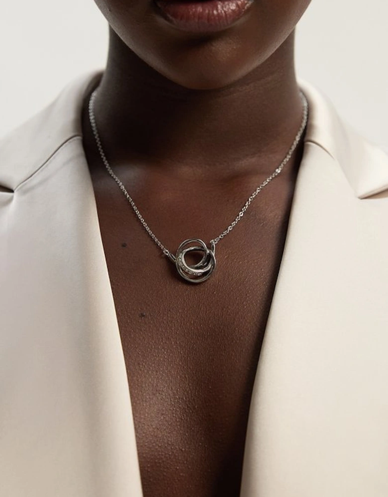 Crystal Ribbon Pendant Necklace