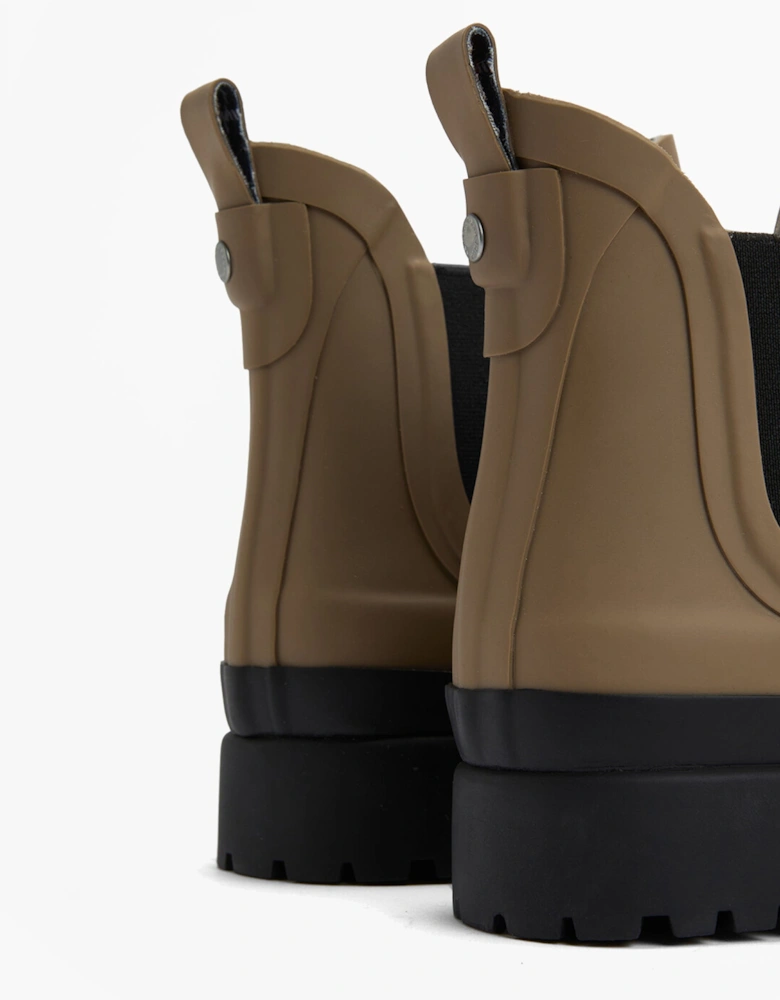 MALLOW Womens Chelsea Wellies Military Brown/Black