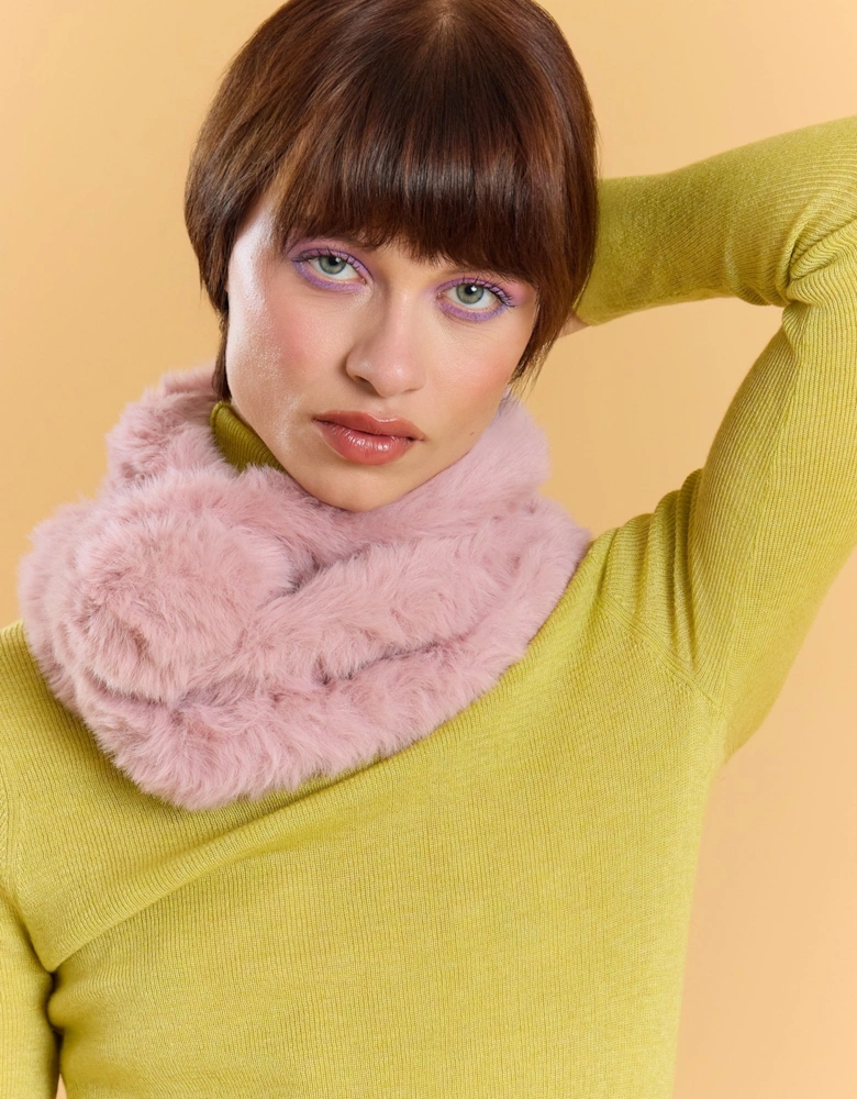 Pink Faux Fur Scarf