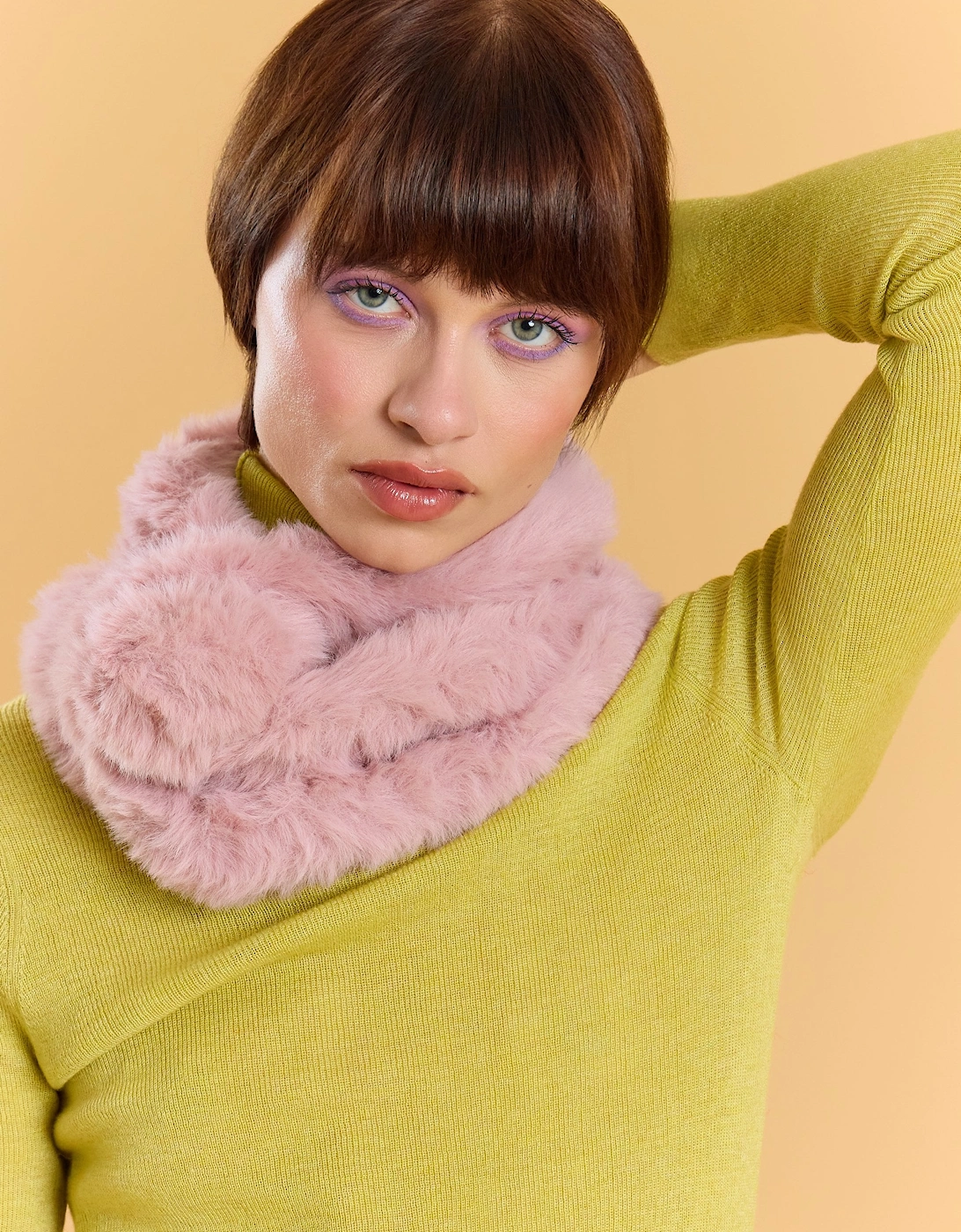 Pink Faux Fur Scarf