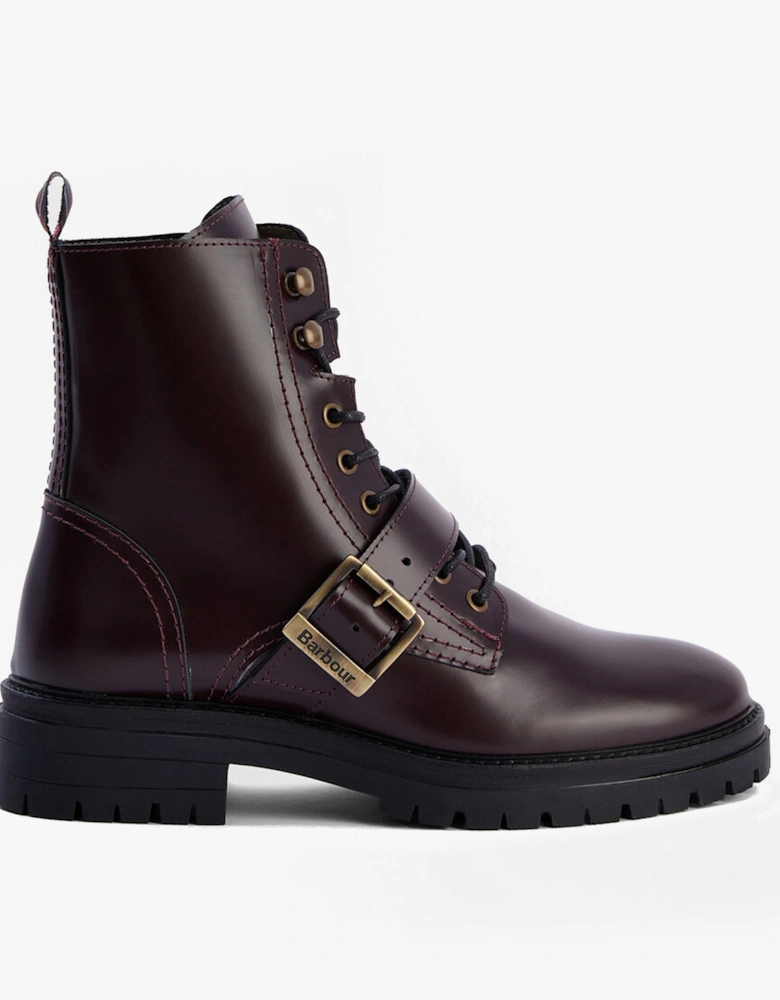 OUSEBURNE Womens Lace Up Boots Cherry Glace