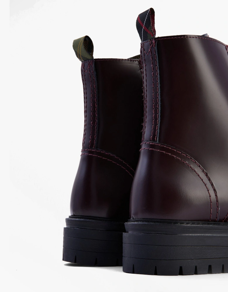 OUSEBURNE Womens Lace Up Boots Cherry Glace