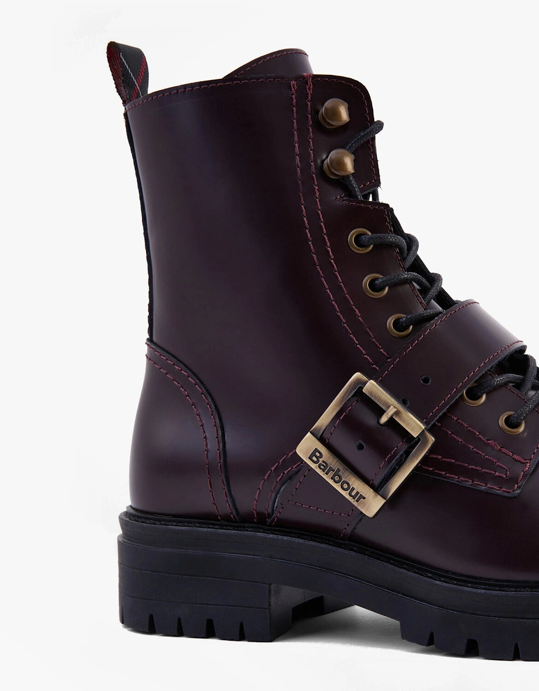 OUSEBURNE Womens Lace Up Boots Cherry Glace