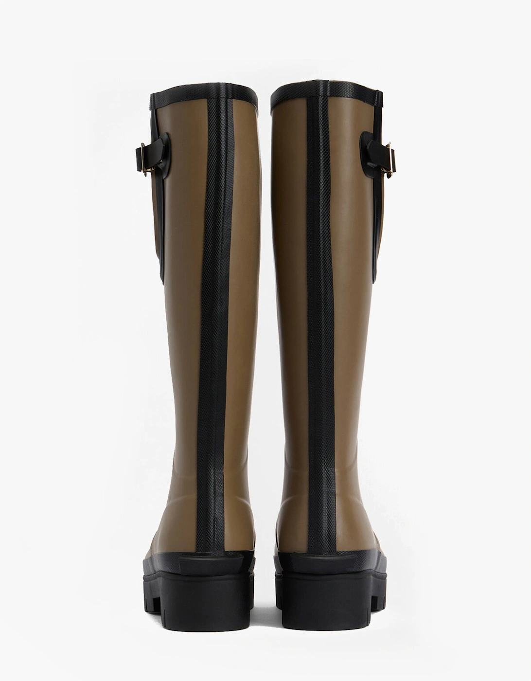 LEIGHTON Womens Tall Wellies Military Brown/Black