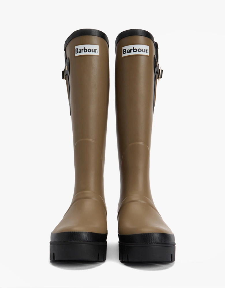 LEIGHTON Womens Tall Wellies Military Brown/Black