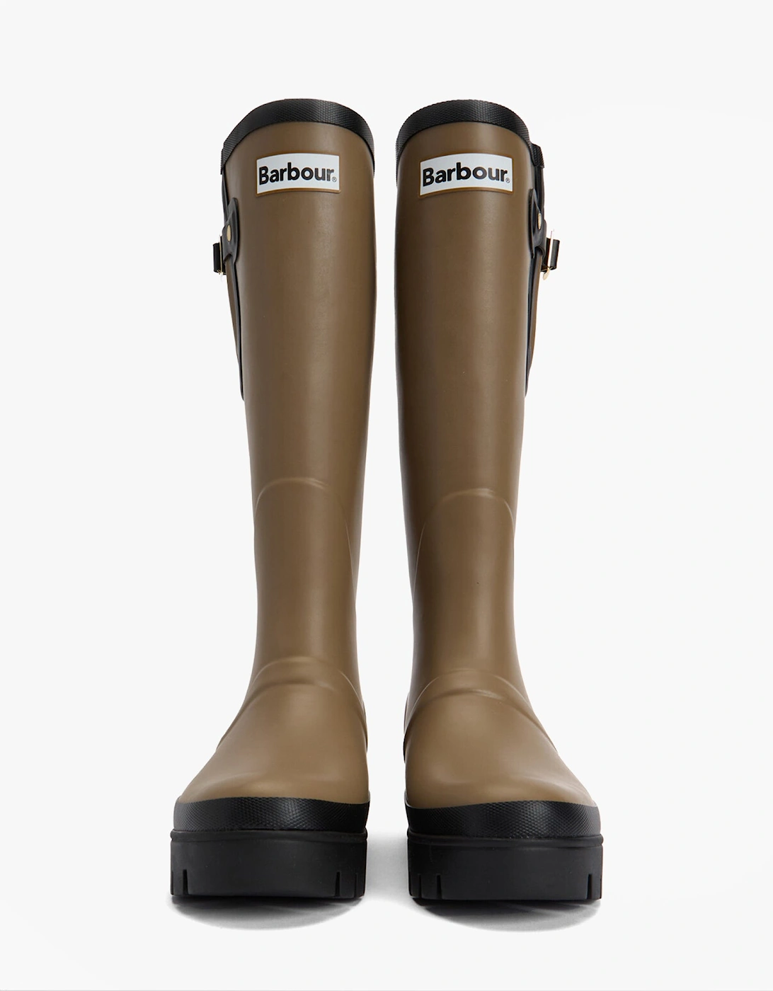 LEIGHTON Womens Tall Wellies Military Brown/Black