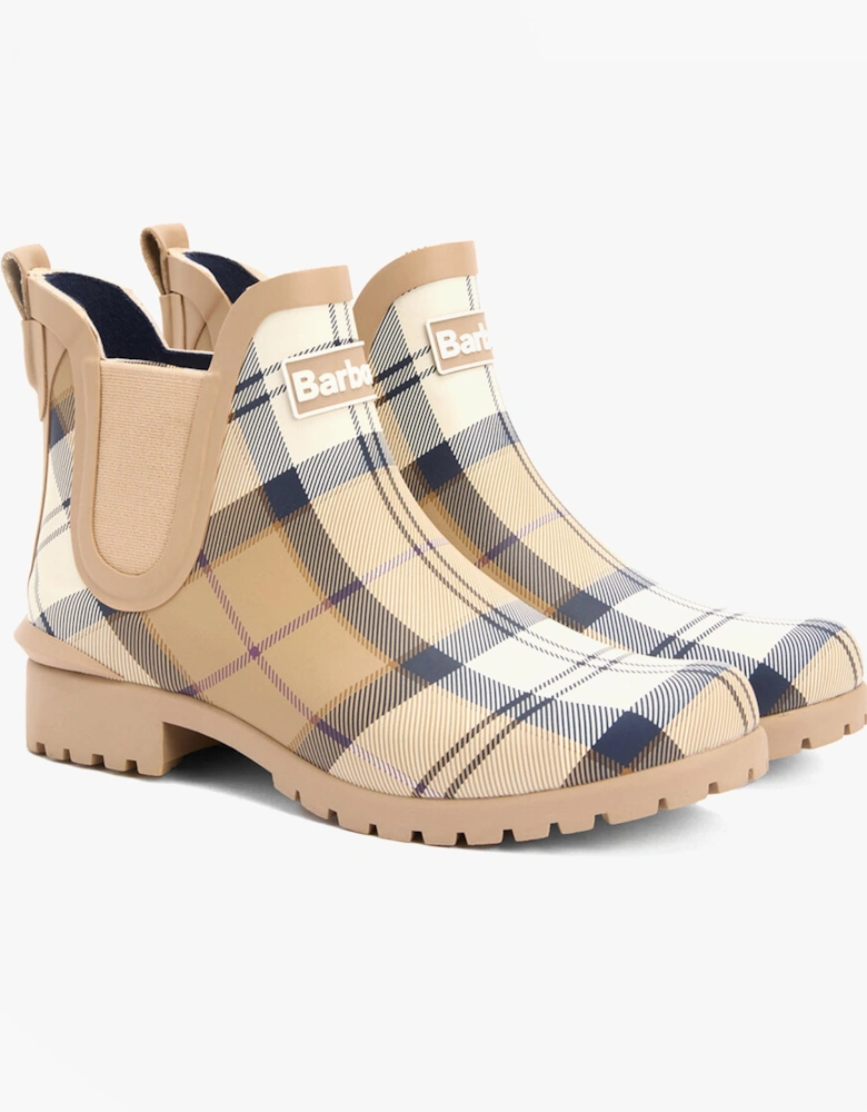 WILTON Womens Chelsea Wellies Hessian Tartan