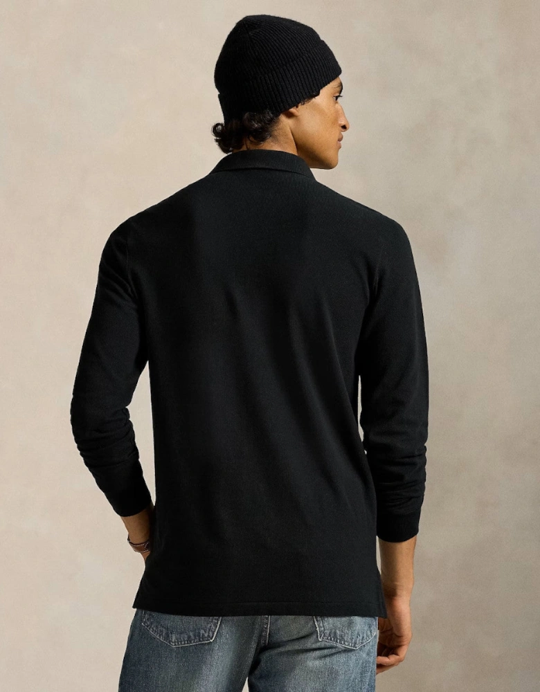LS Mesh Polo Shirt 002 Polo Black Holiday Bear