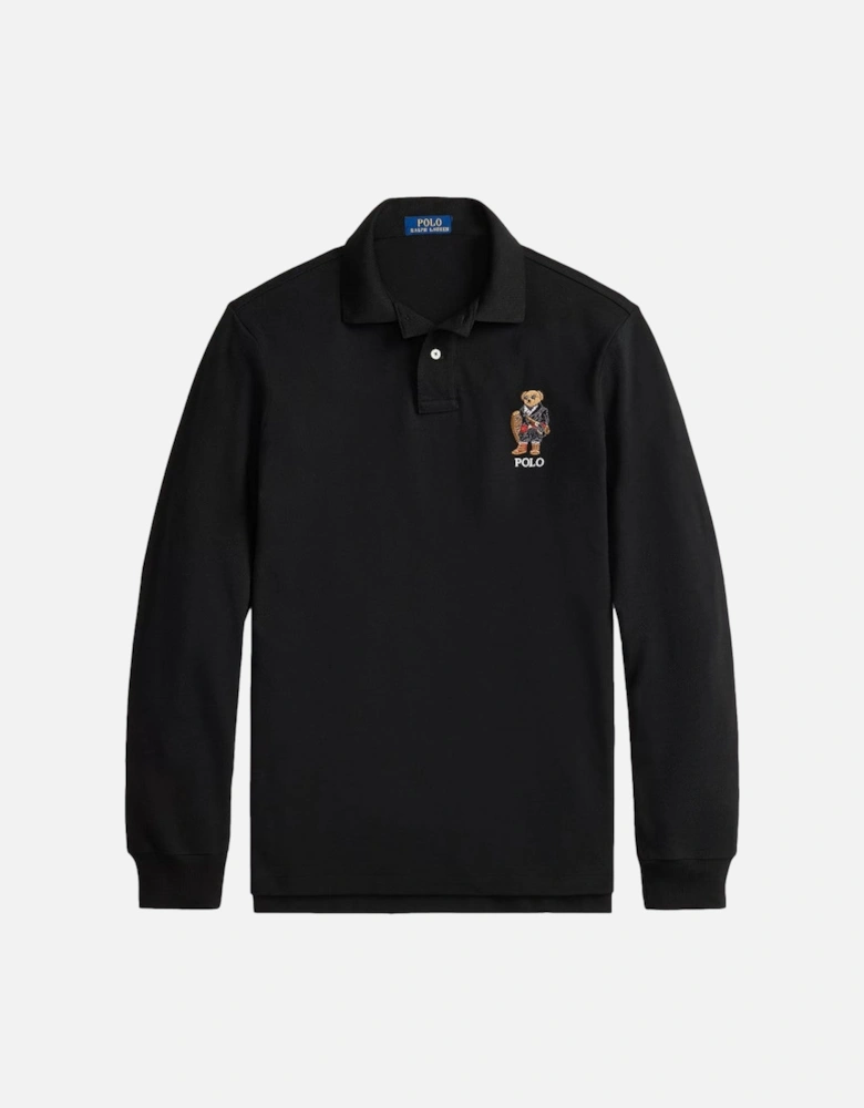 LS Mesh Polo Shirt 002 Polo Black Holiday Bear