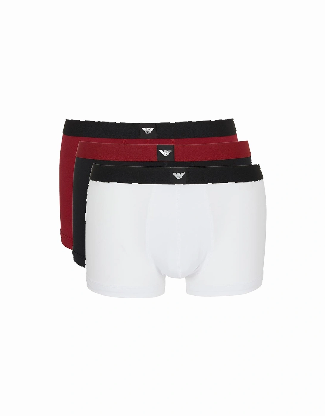 3-Pack Boxer Trunks, Black/Rhubarb/White, 6 of 5