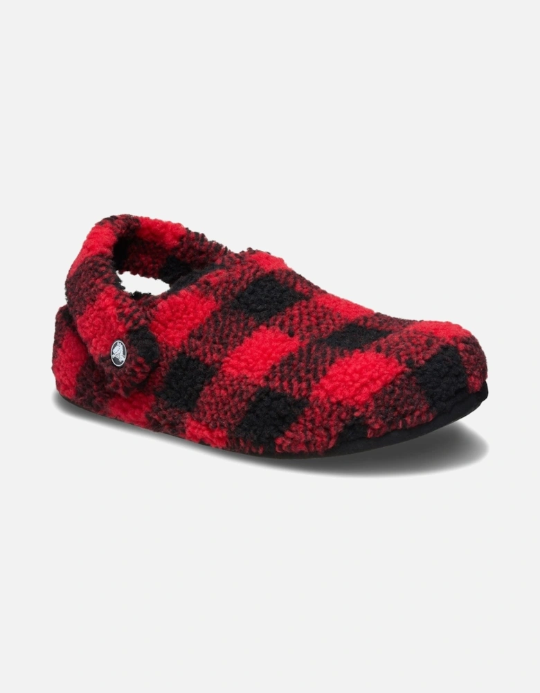 Classic Cozzzy Polyester Men's Varsity Red/Black Slippers