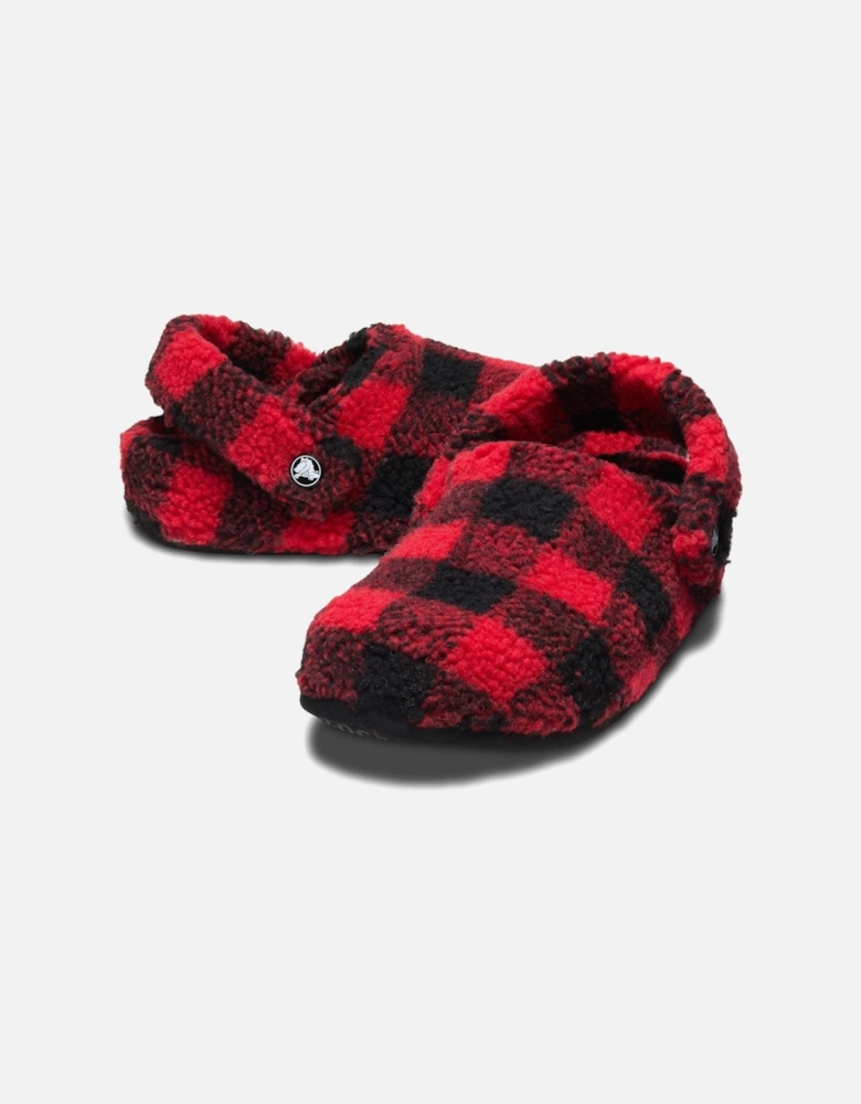 Classic Cozzzy Polyester Men's Varsity Red/Black Slippers