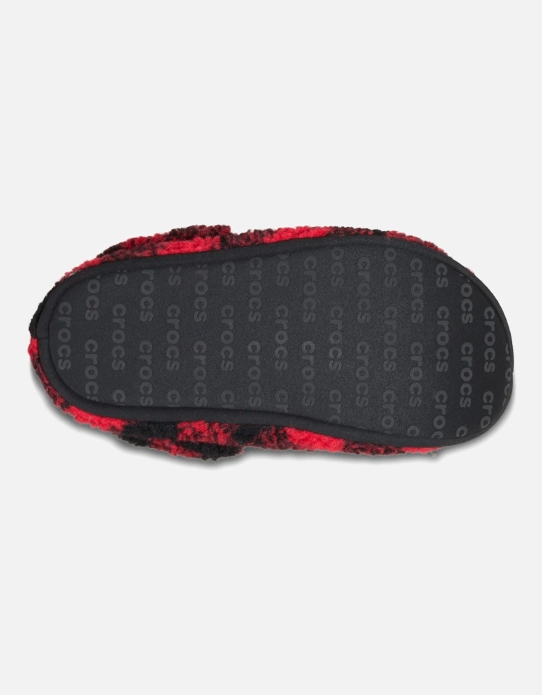 Classic Cozzzy Polyester Men's Varsity Red/Black Slippers