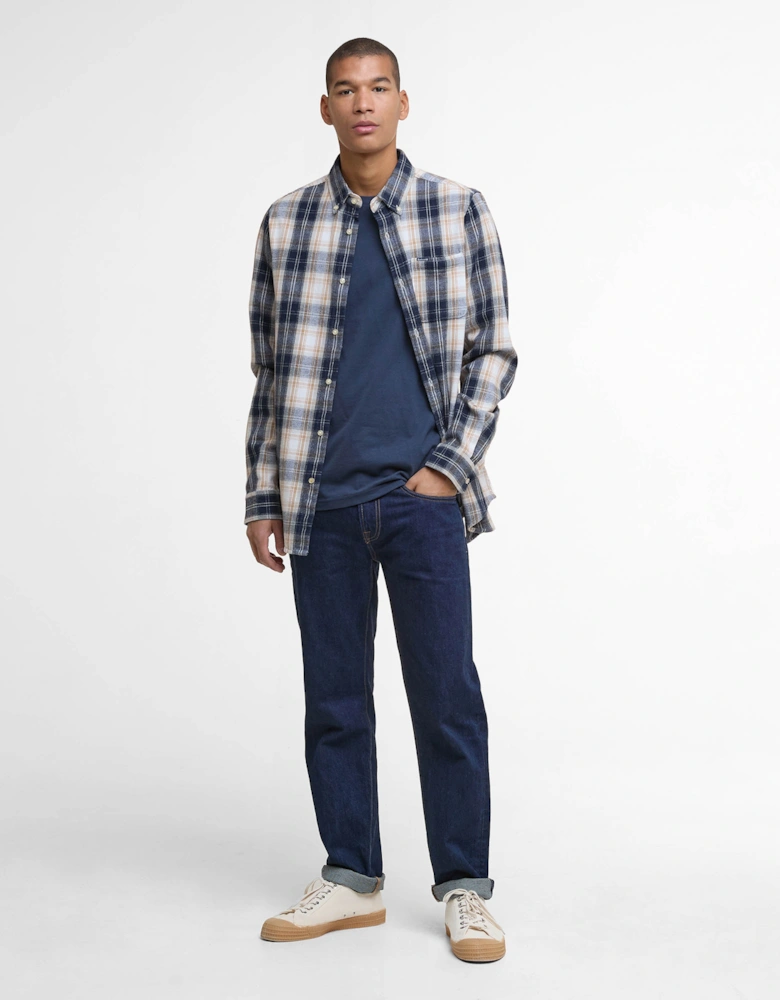 Sillwith Mens Tailored Checked Shirt - Ecru