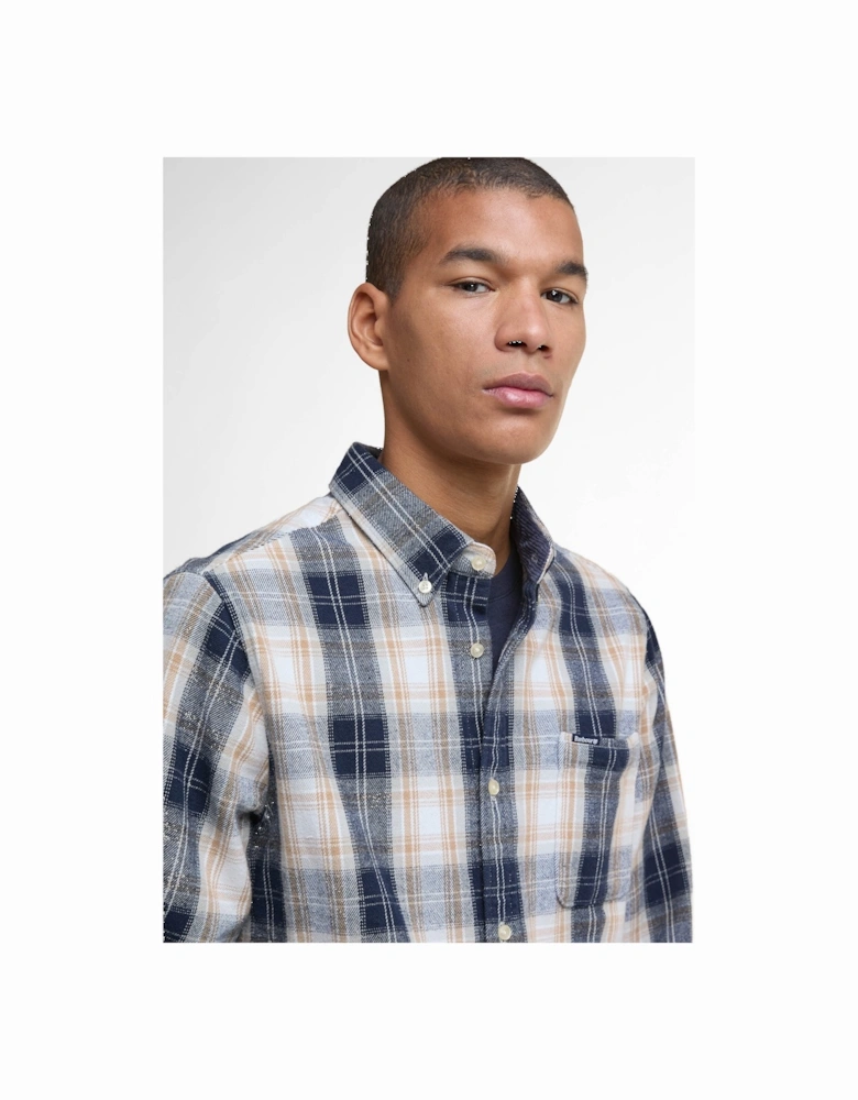 Sillwith Mens Tailored Checked Shirt - Ecru