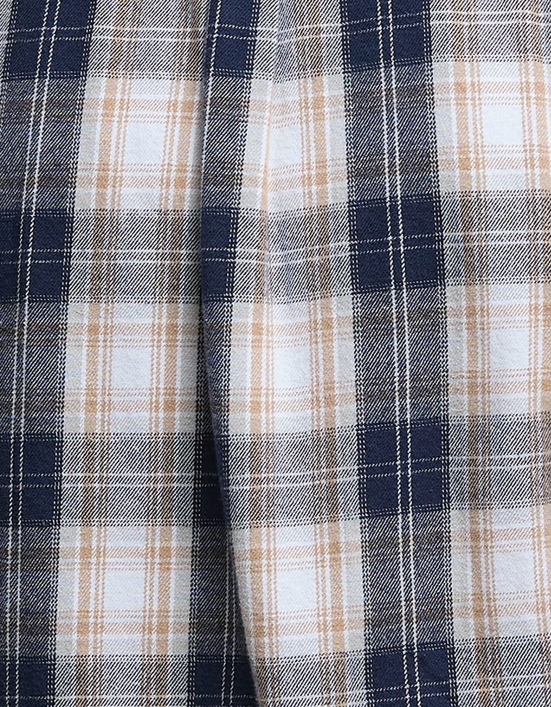 Sillwith Mens Tailored Checked Shirt - Ecru