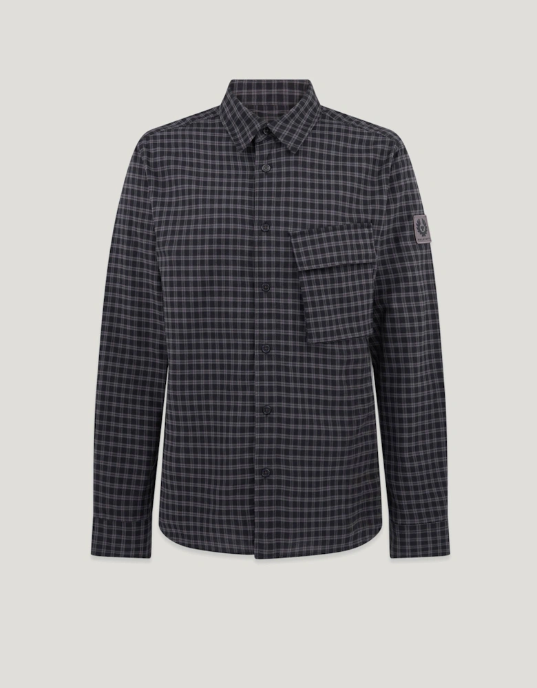 Scale Mens Long Sleeve Check Shirt - Black / Tornado Grey