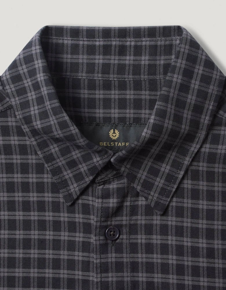 Scale Mens Long Sleeve Check Shirt - Black / Tornado Grey