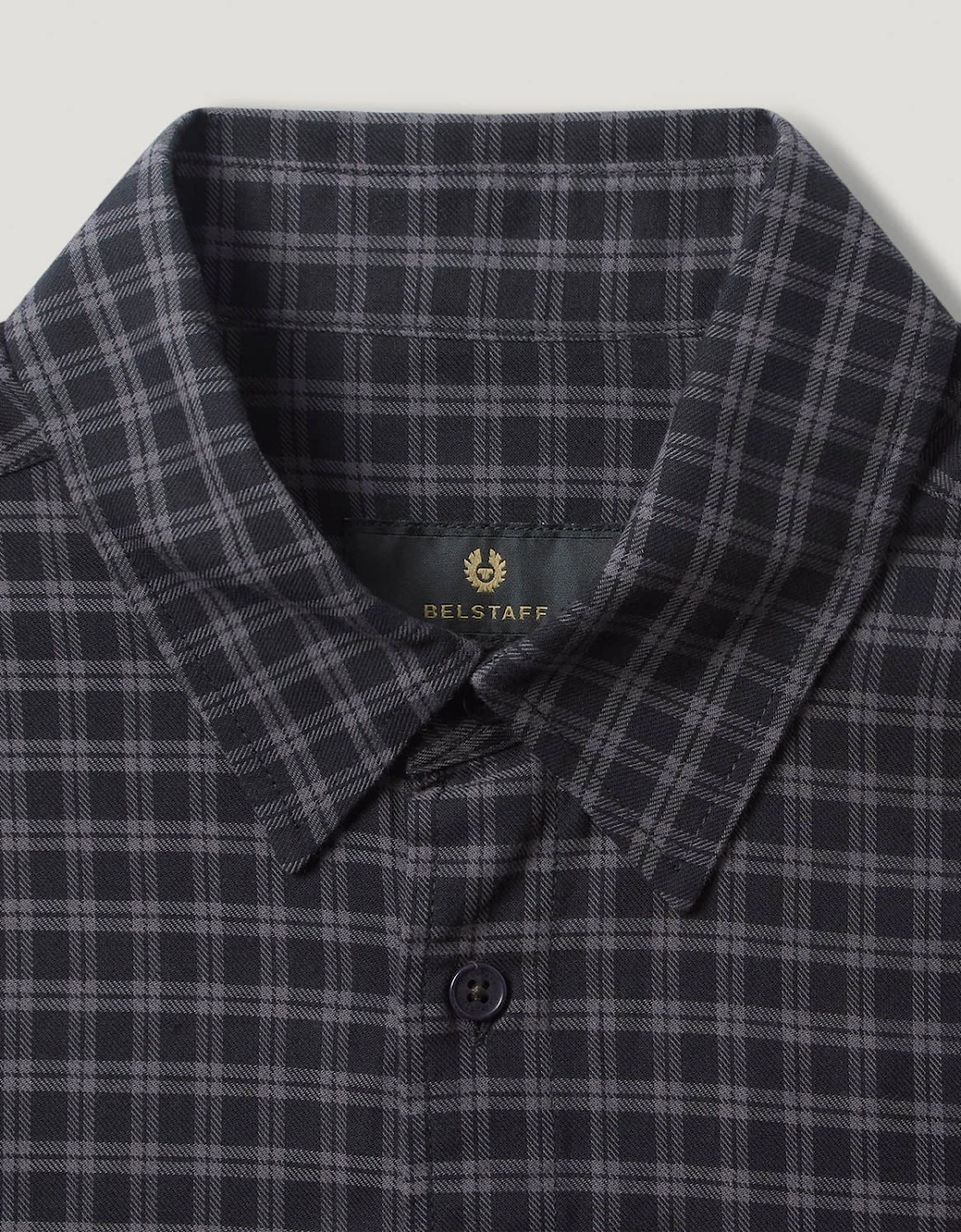 Scale Mens Long Sleeve Check Shirt - Black / Tornado Grey