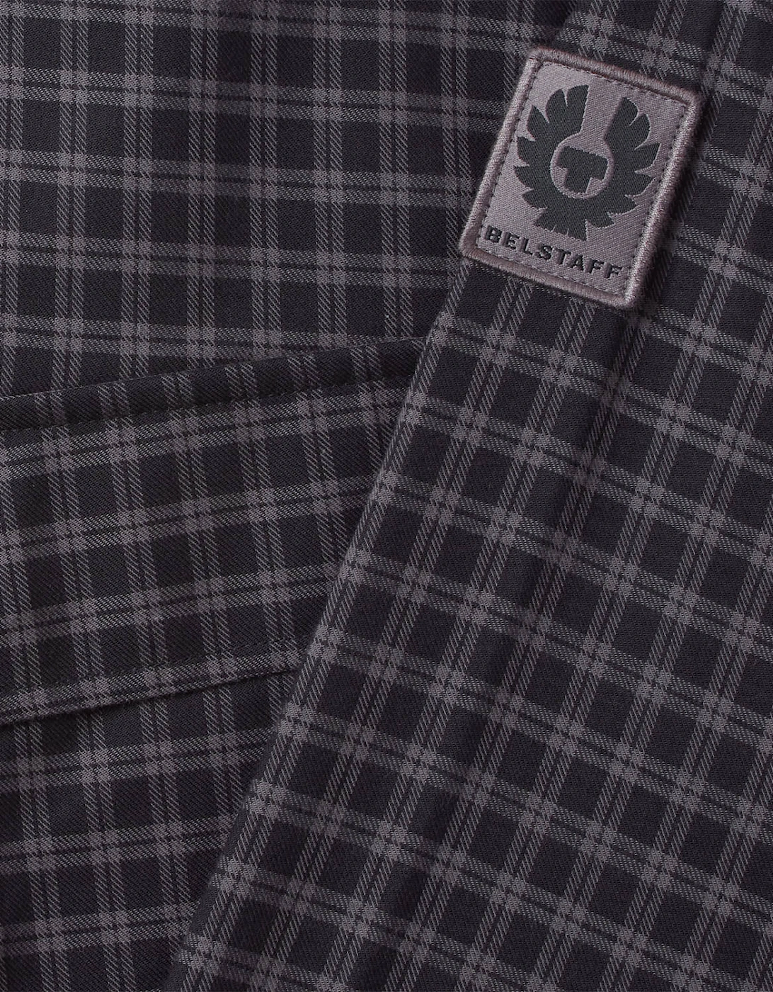 Scale Mens Long Sleeve Check Shirt - Black / Tornado Grey