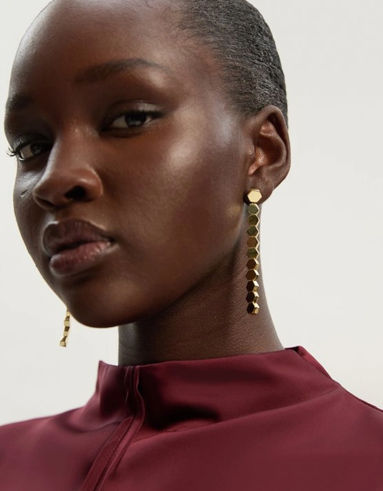 14kt Gold Plated Mosaic Drop Earrings