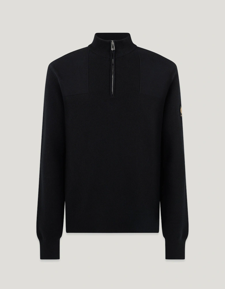 Commander Mens Quarter Zip Jumper - Black