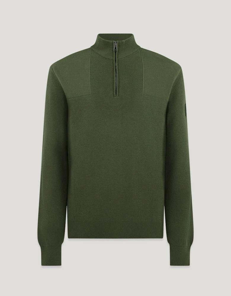 Commander Mens Quarter Zip Jumper - True Olive