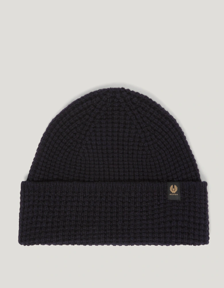 Mens Tuck Rib Beanie - Dark Ink