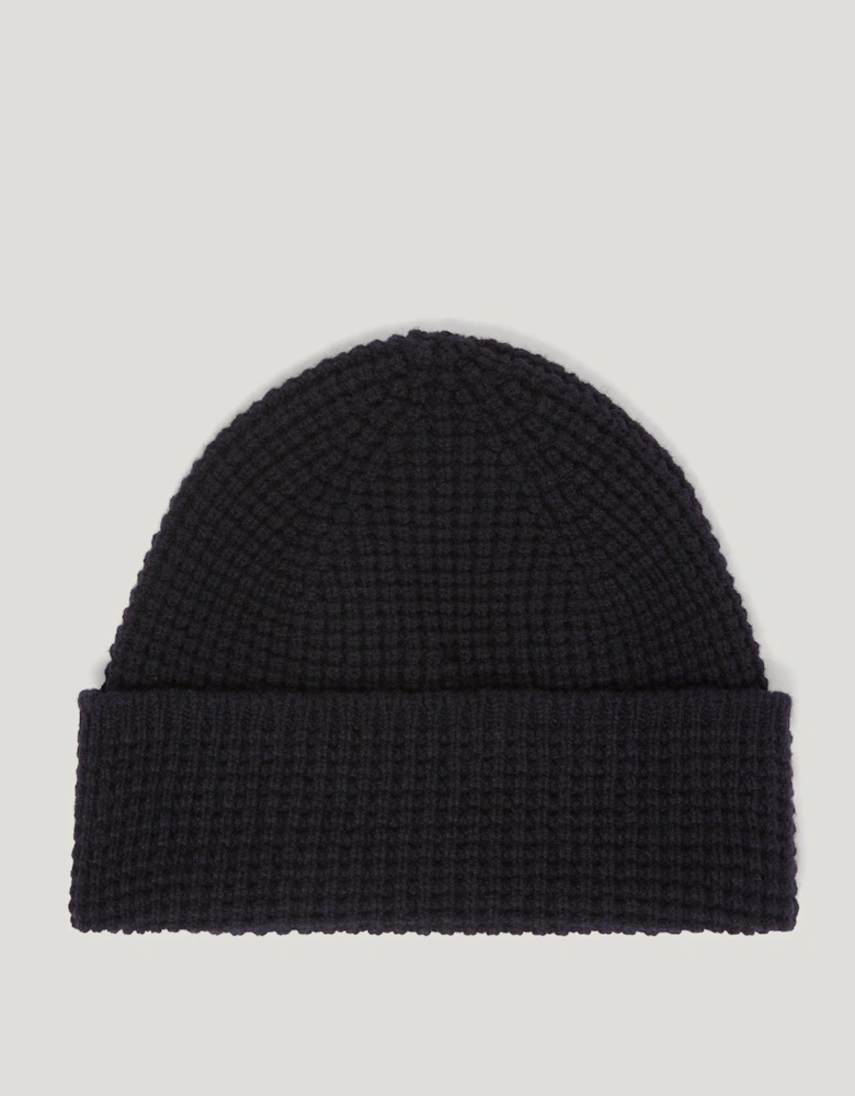 Mens Tuck Rib Beanie - Dark Ink