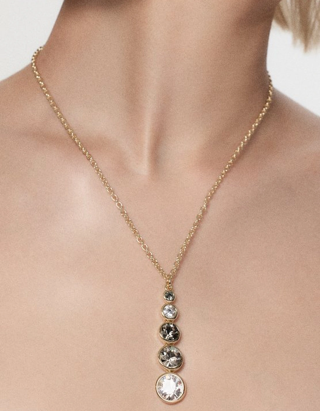 14kt Gold Plated Crystal Teardrop Pendant Necklace, 2 of 1