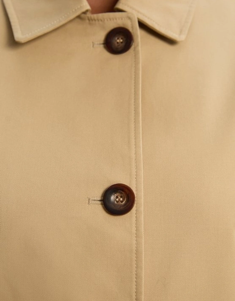 Plus Size Cotton Button Tailored Jacket