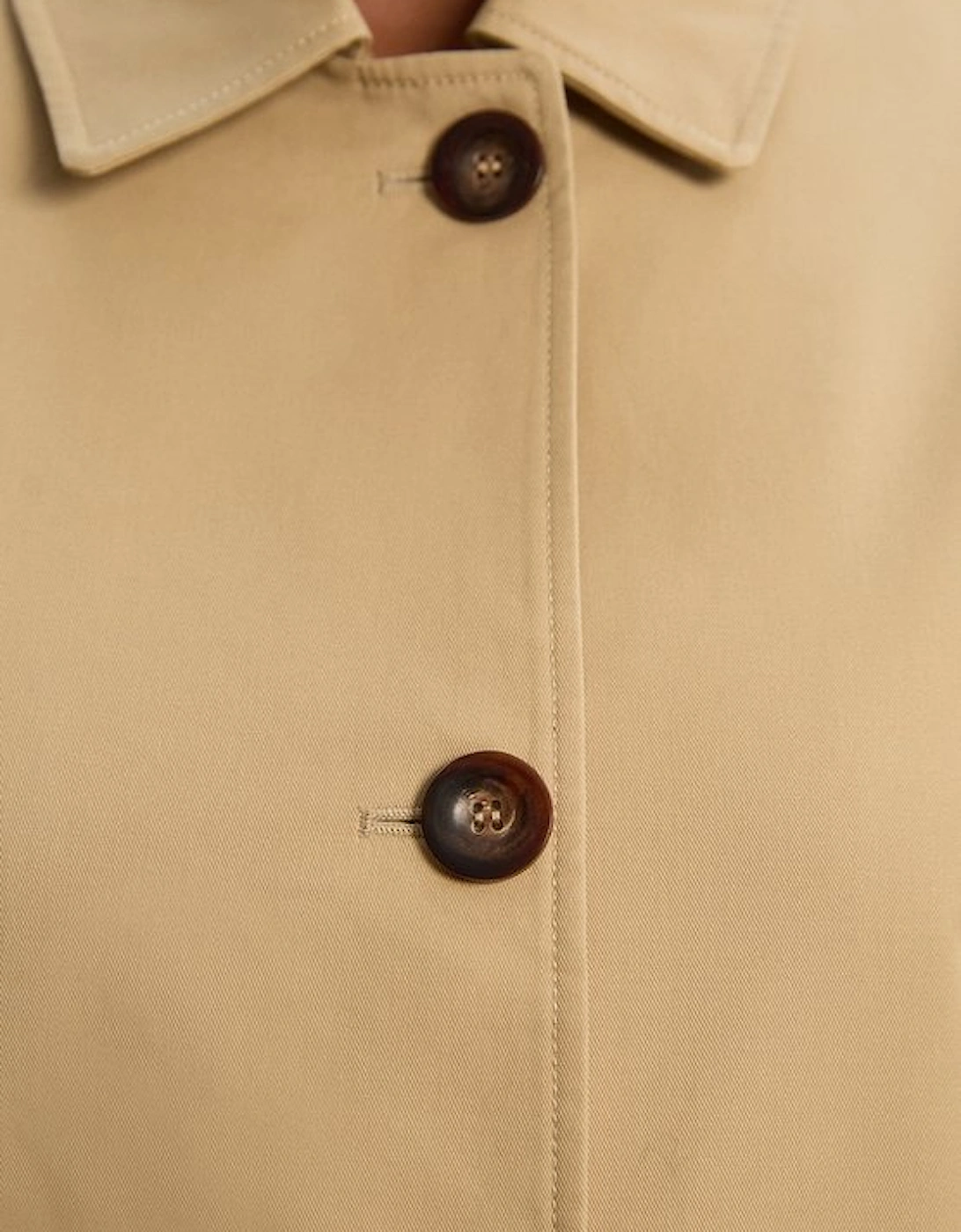 Plus Size Cotton Button Tailored Jacket