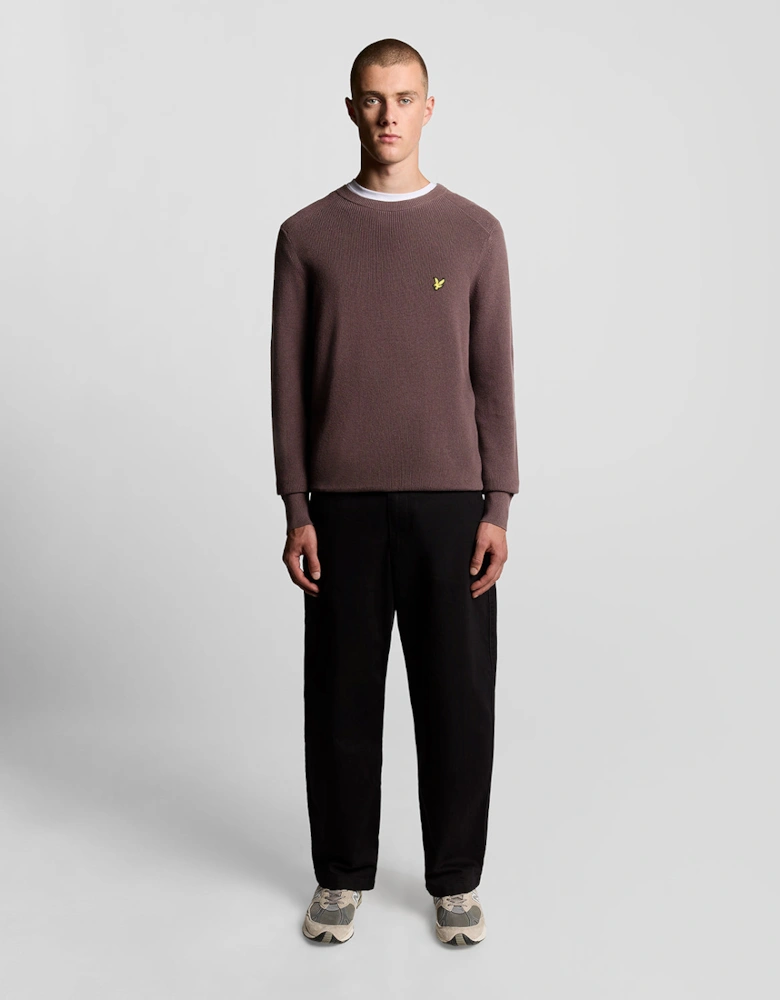 Lyle & Scott Engineered Rib Crew Neck - X863 Espresso
