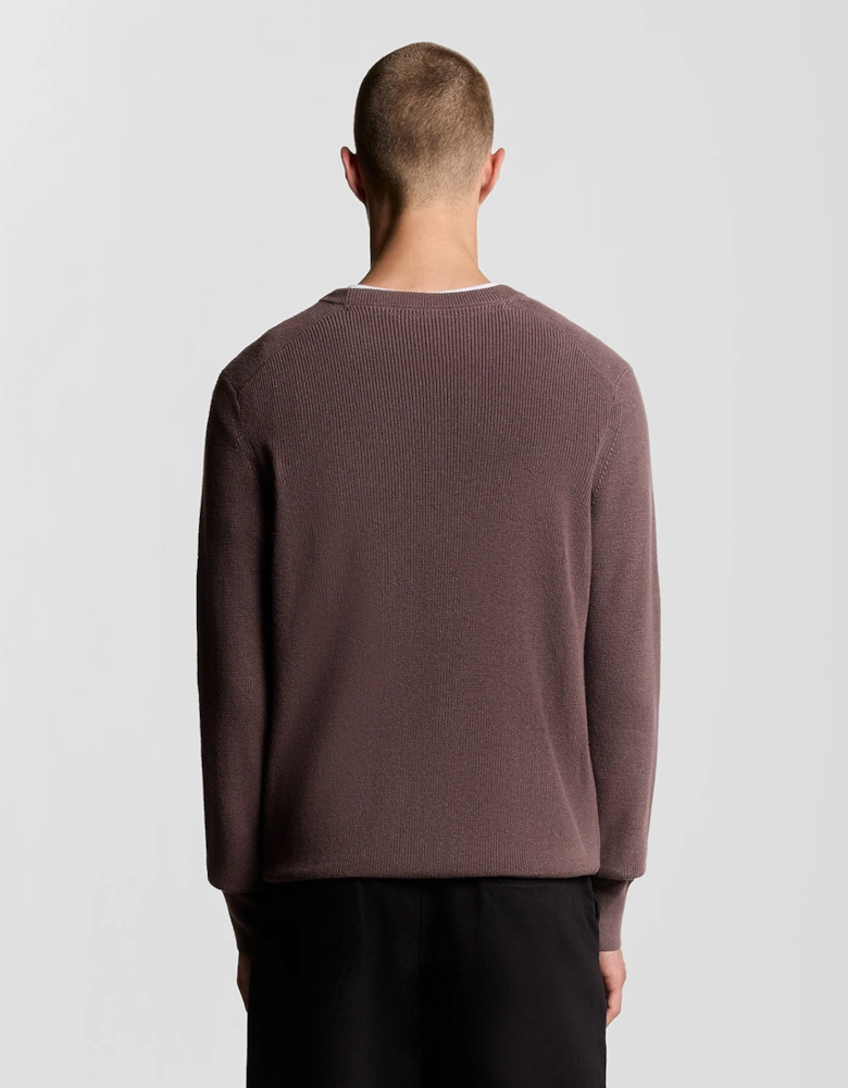Lyle & Scott Engineered Rib Crew Neck - X863 Espresso