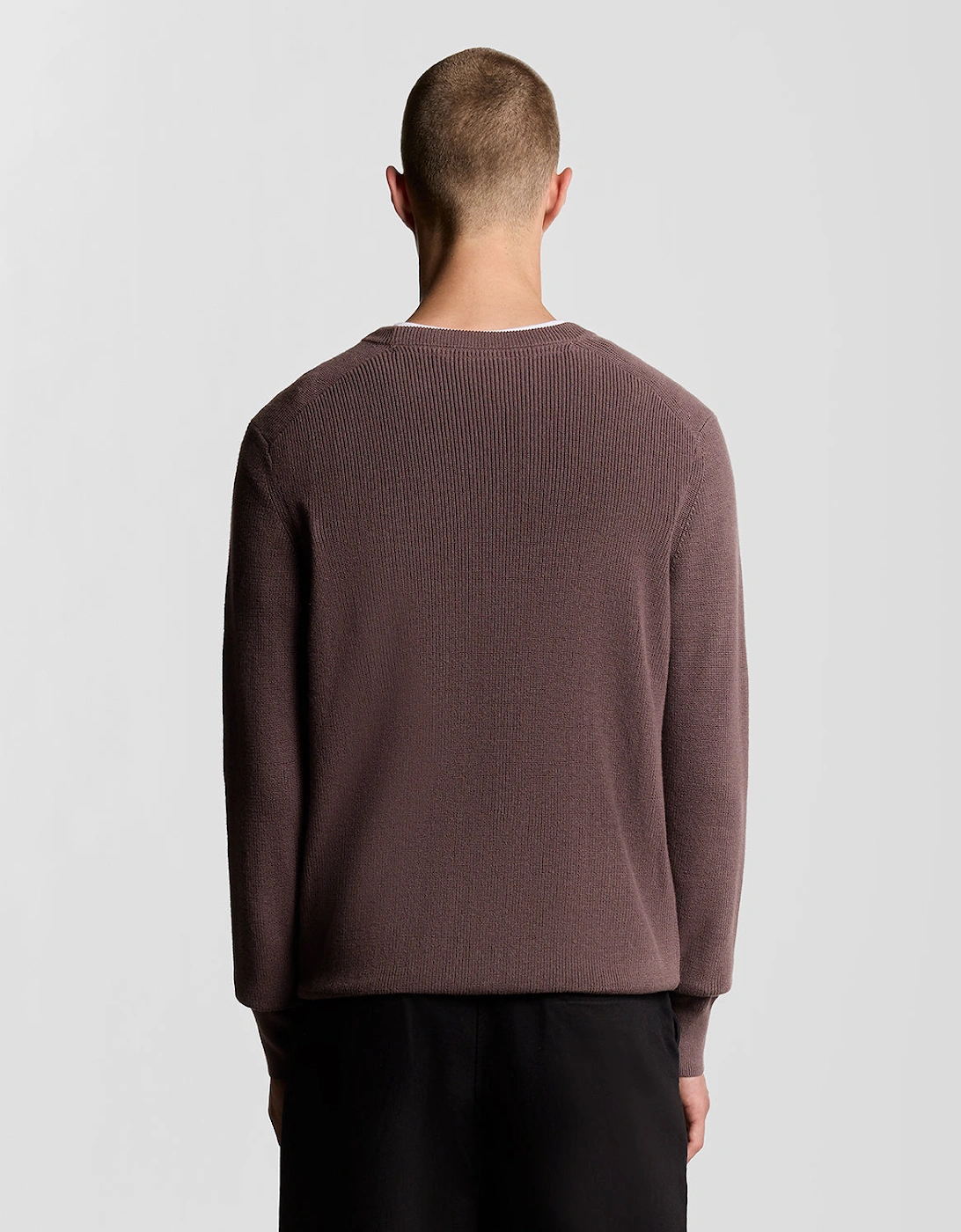 Lyle & Scott Engineered Rib Crew Neck - X863 Espresso