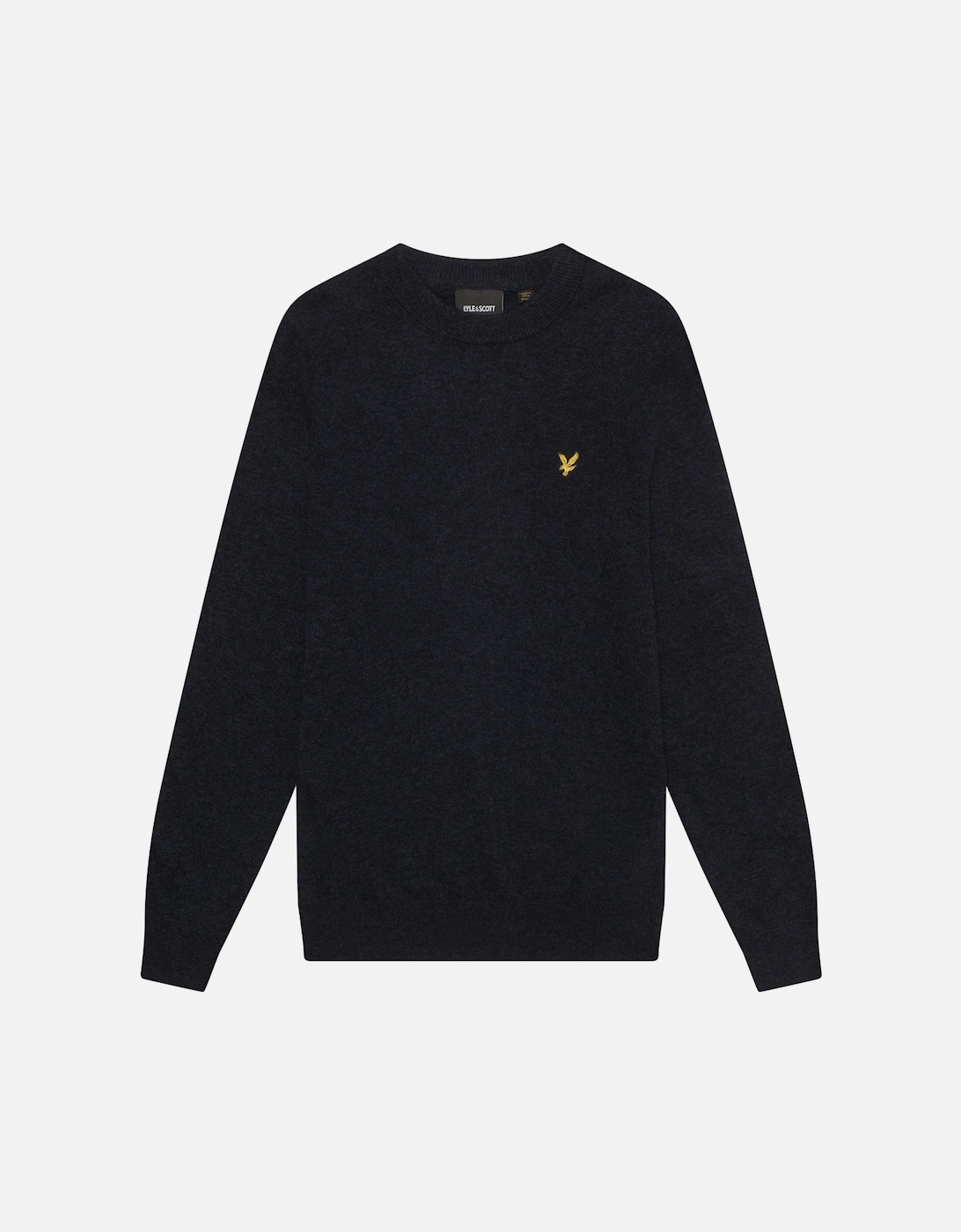 Lyle & Scott Lambswool Blend Crew Neck Jumper - Z56 Dark Navy Marl
