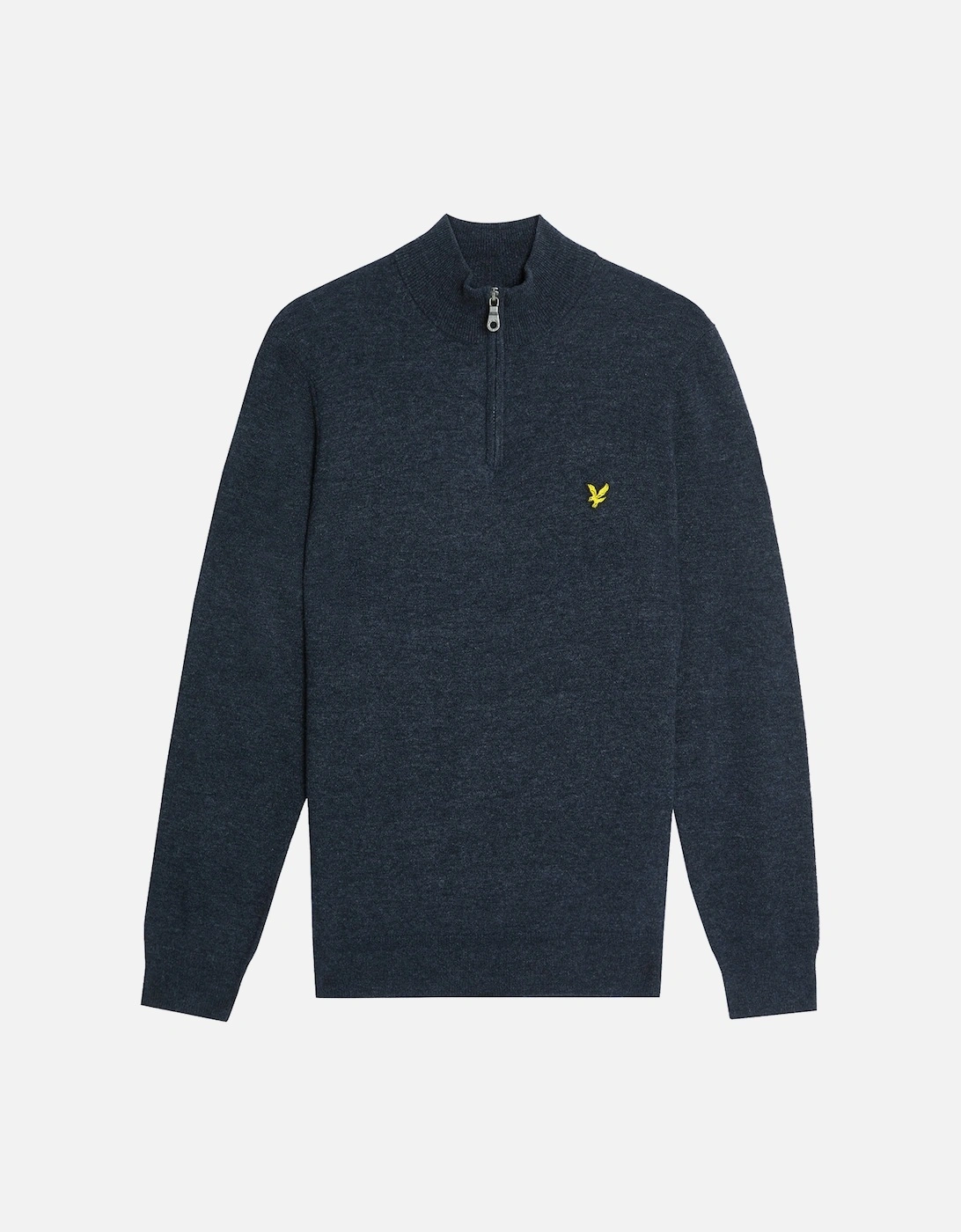 Lyle & Scott Lambswool Blend Quarter Zip Jumper - Z56 Dark Navy Marl