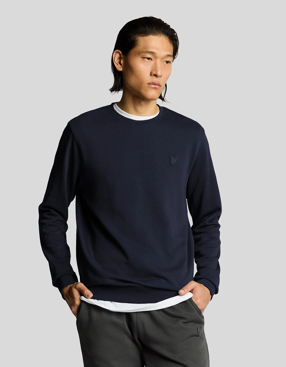 Lyle & Scott Superfine Crew Neck Sweatshirt - Z271 Dark Navy, 6 of 5