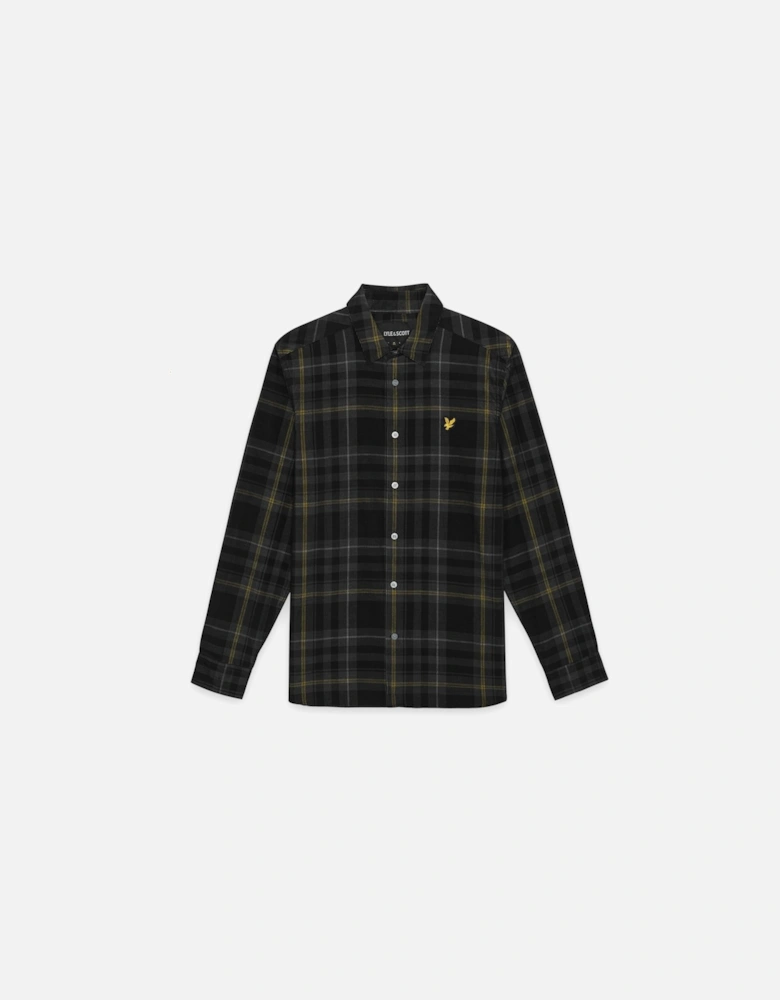 Lyle & Scott Tartan Corduroy Shirt - Z865 Jet Black